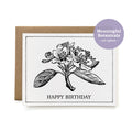 100% Recycled Botanical Birthday Card - B&W Pear Tree