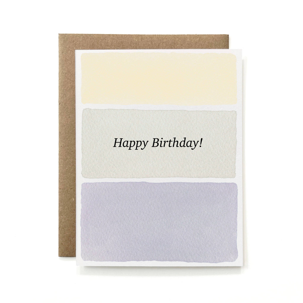 100% Recycled Natural Dye Birthday Card - Vertical Stripes